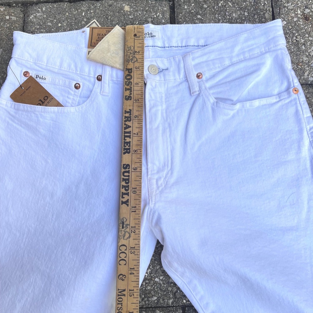 Polo Ralph Lauren Jeans Mens 33x30 White Hampton Relaxed Straight Denim Pant NEW - Picture 7 of 9
